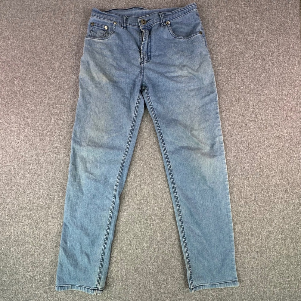 Diesel Jeans Mens 34 Straight Leg Light Blue Embroidered Denim Fair